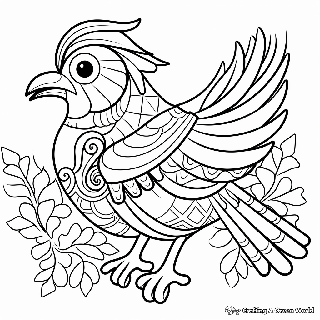 Kid-friendly Christmas Cardinal Coloring Pages 2