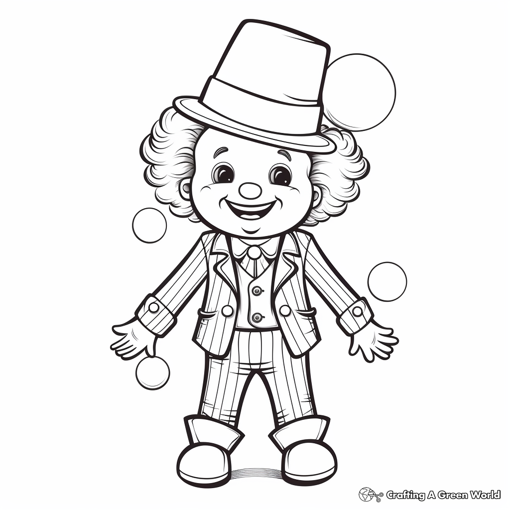 Kid-Friendly Clown Suit Coloring Pages 1