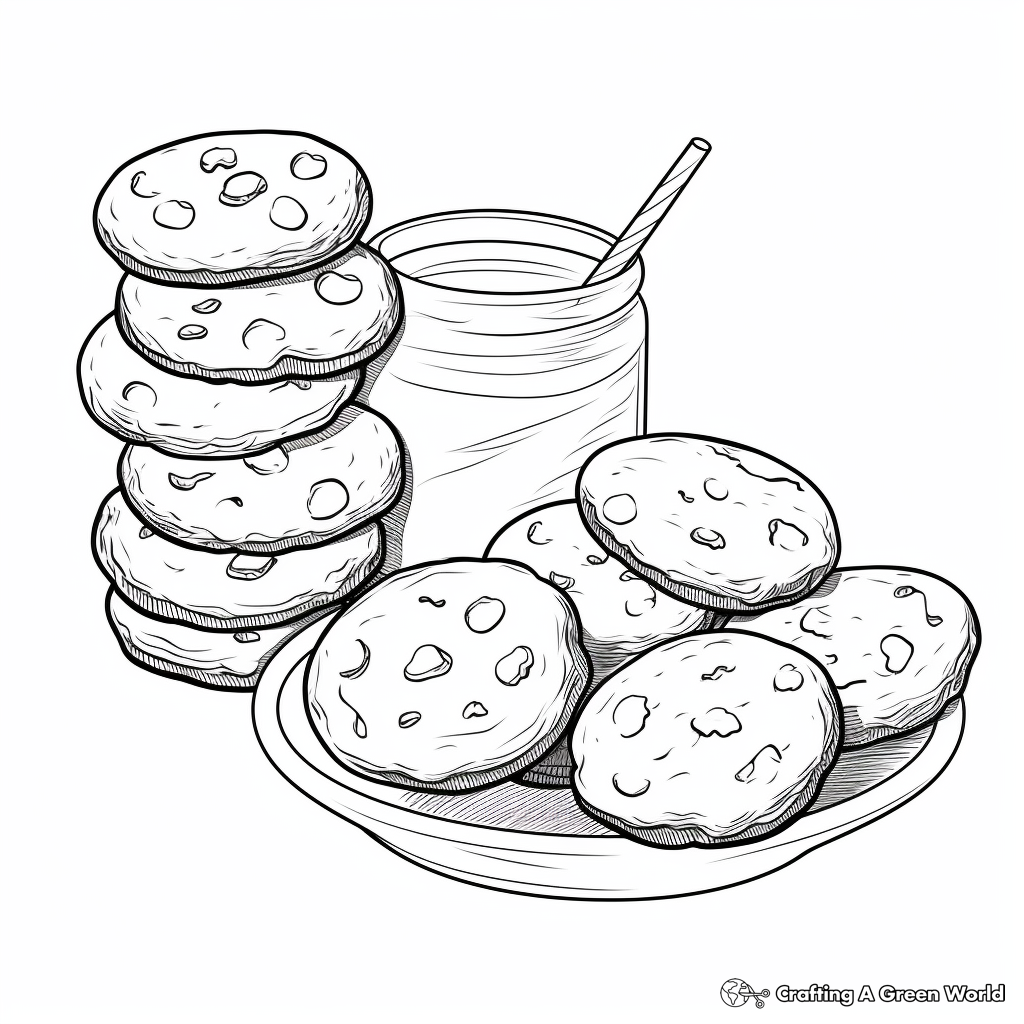 Kid-Friendly Cookie and Biscuit Coloring Pages 2