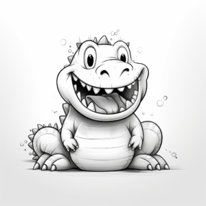 Kid-Friendly Cute Alligator Coloring Pages 1