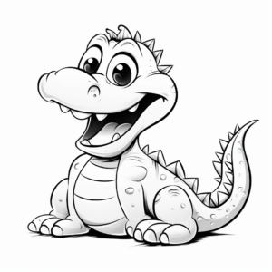 Kid-Friendly Cute Alligator Coloring Pages 4