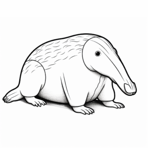 Kid-Friendly Cute Anteater Coloring Pages 1