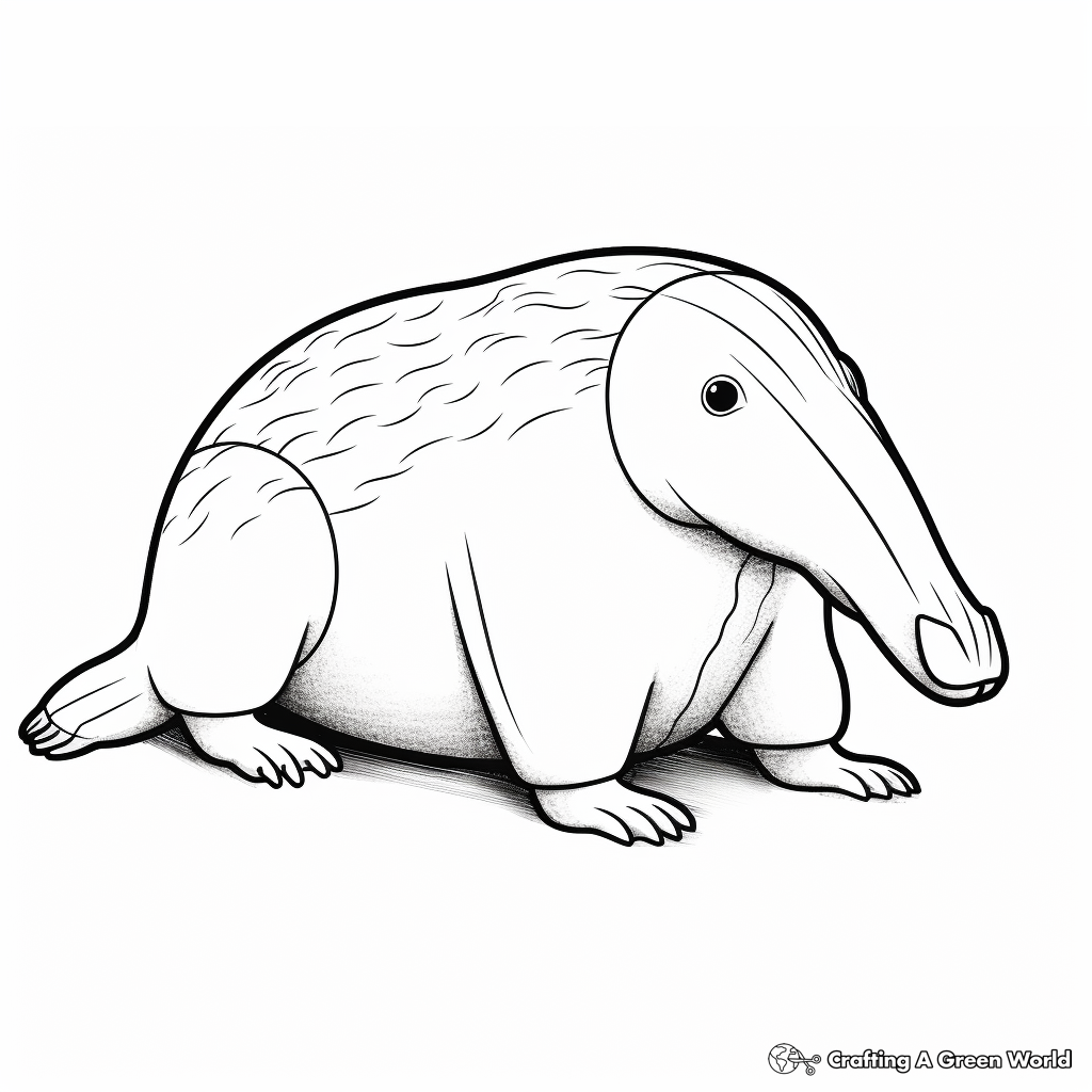 Kid-Friendly Cute Anteater Coloring Pages 1
