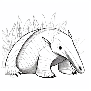 Kid-Friendly Cute Anteater Coloring Pages 2
