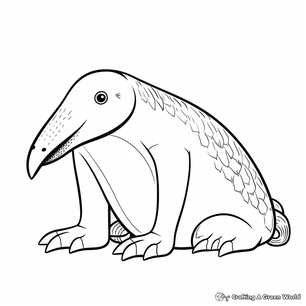 Kid-Friendly Cute Anteater Coloring Pages 3