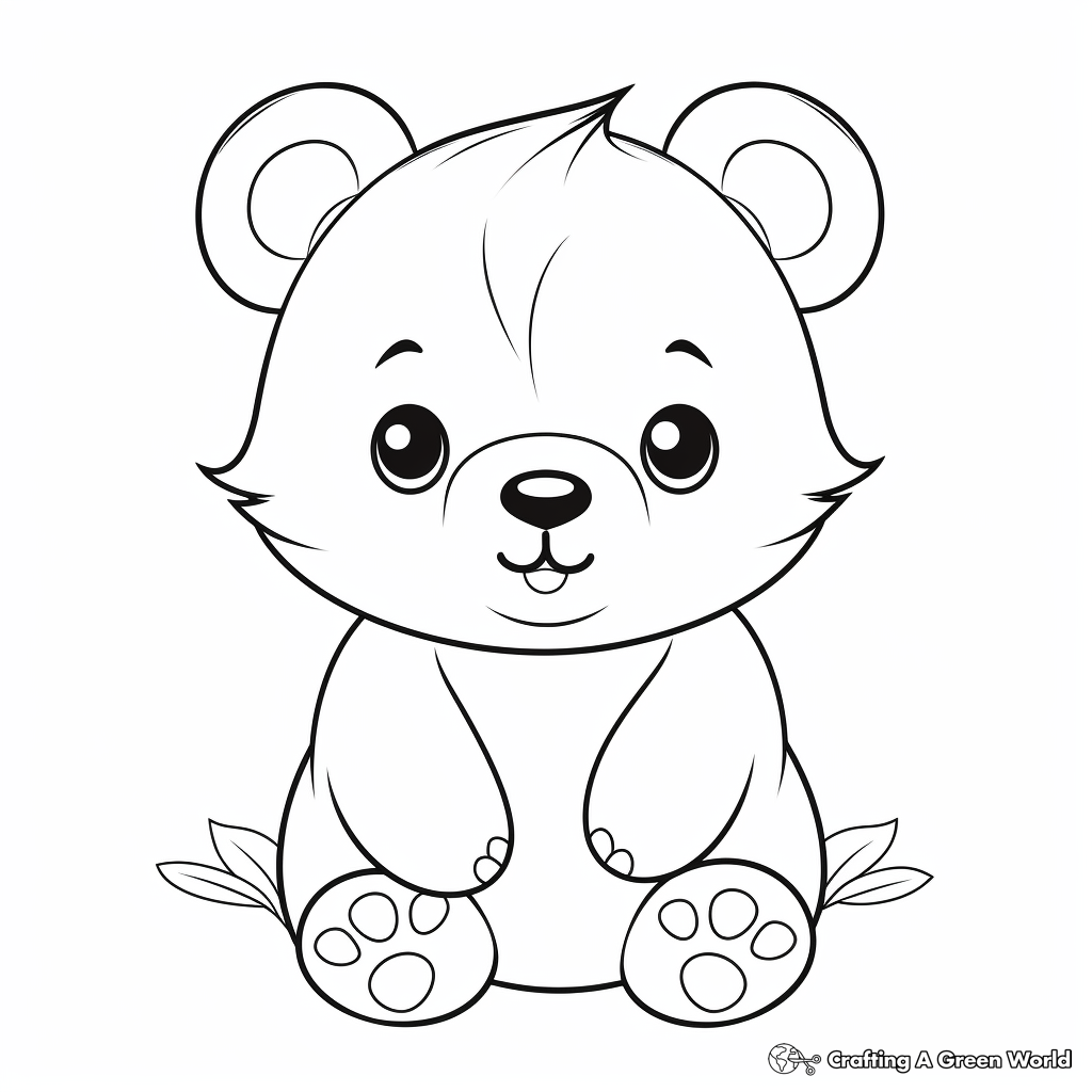 Kid-Friendly Cute Bear Cub Coloring Pages 1