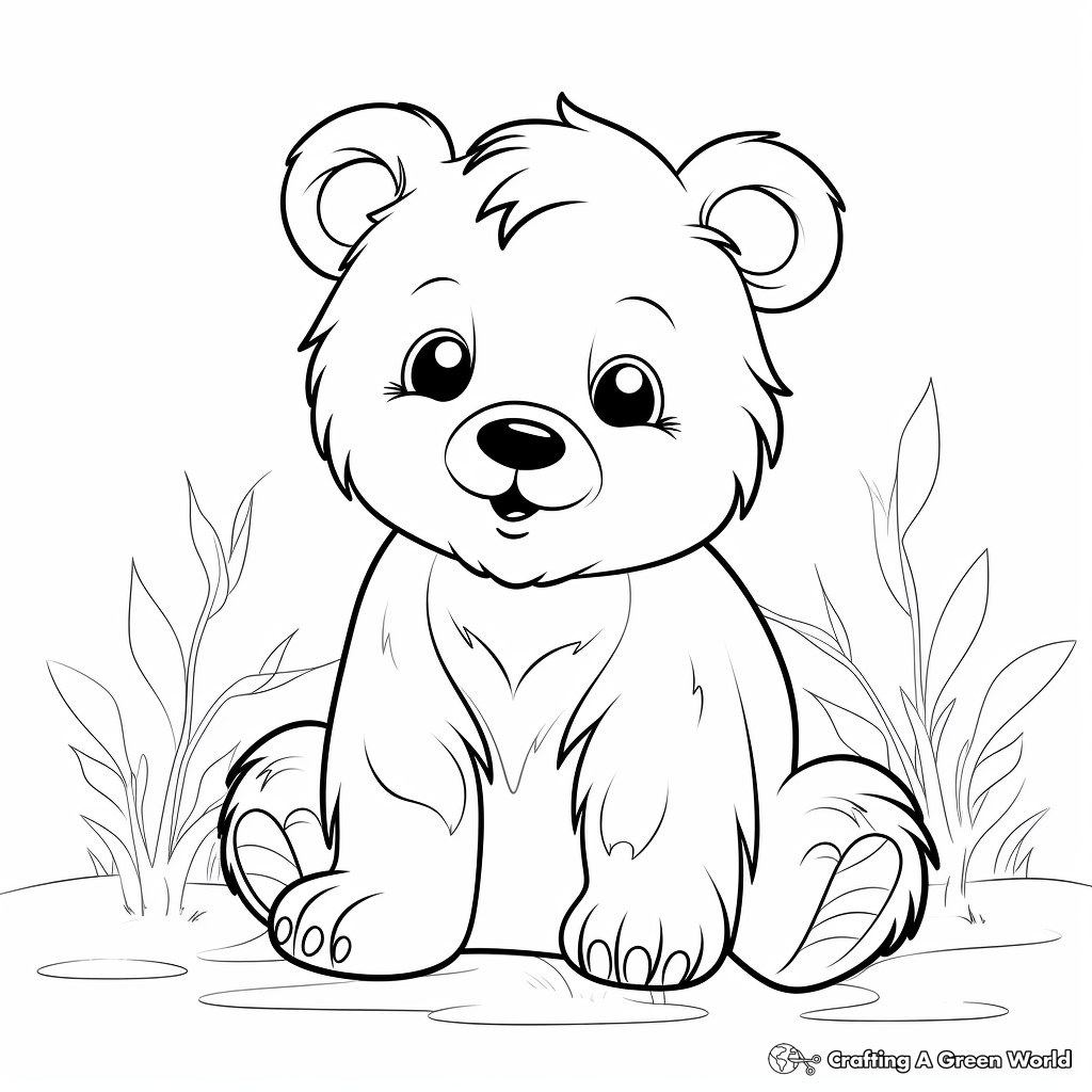 Kid-Friendly Cute Bear Cub Coloring Pages 2