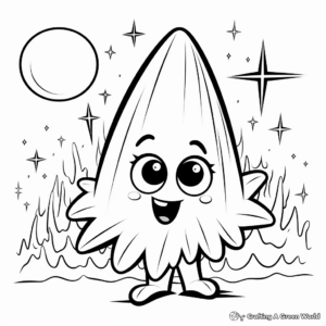 Kid-Friendly Cute Cartoon Comet Coloring Pages 3