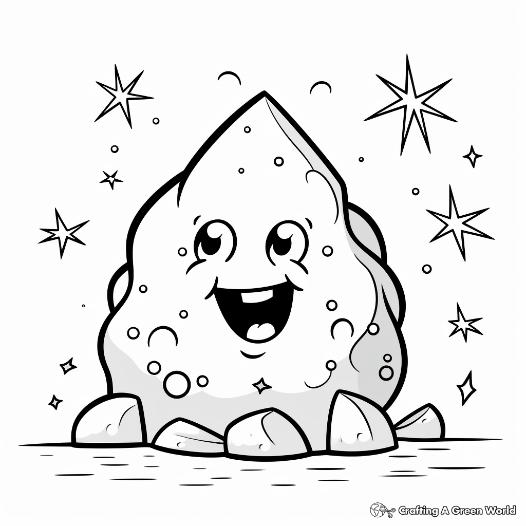 Kid-Friendly Cute Cartoon Comet Coloring Pages 4
