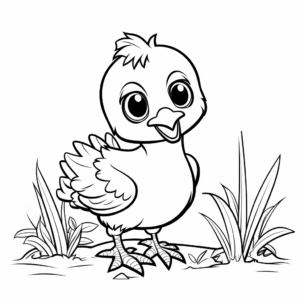 Kid-Friendly Cute Chicken Coloring Pages 1