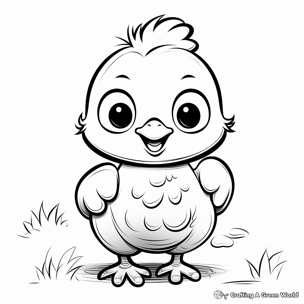 Kid-Friendly Cute Chicken Coloring Pages 3