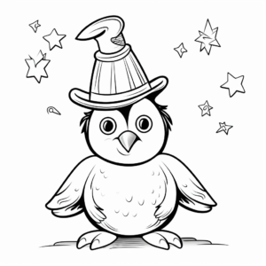 Kid-friendly Cute Circus Penguin Coloring Pages 1