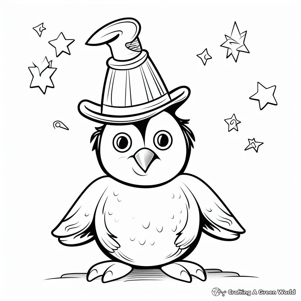 Kid-friendly Cute Circus Penguin Coloring Pages 1