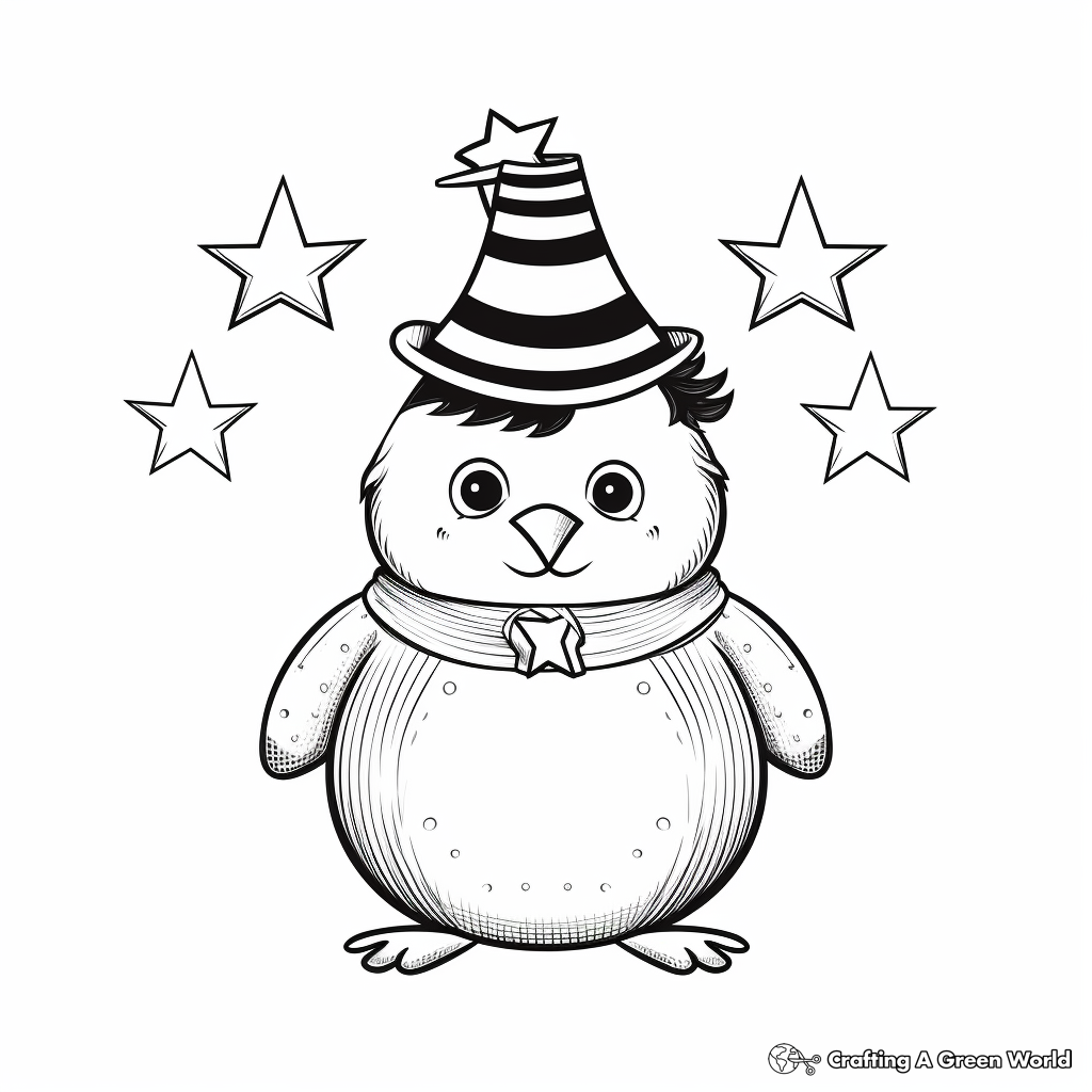 Kid-friendly Cute Circus Penguin Coloring Pages 3
