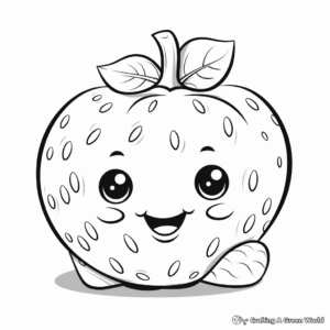 Kid-Friendly Cute Strawberry Coloring Pages 1