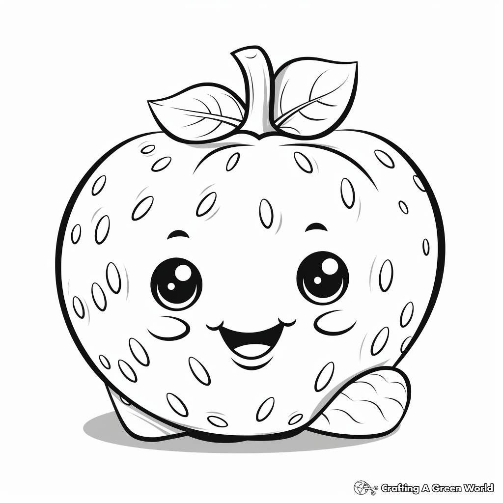Kid-Friendly Cute Strawberry Coloring Pages 1