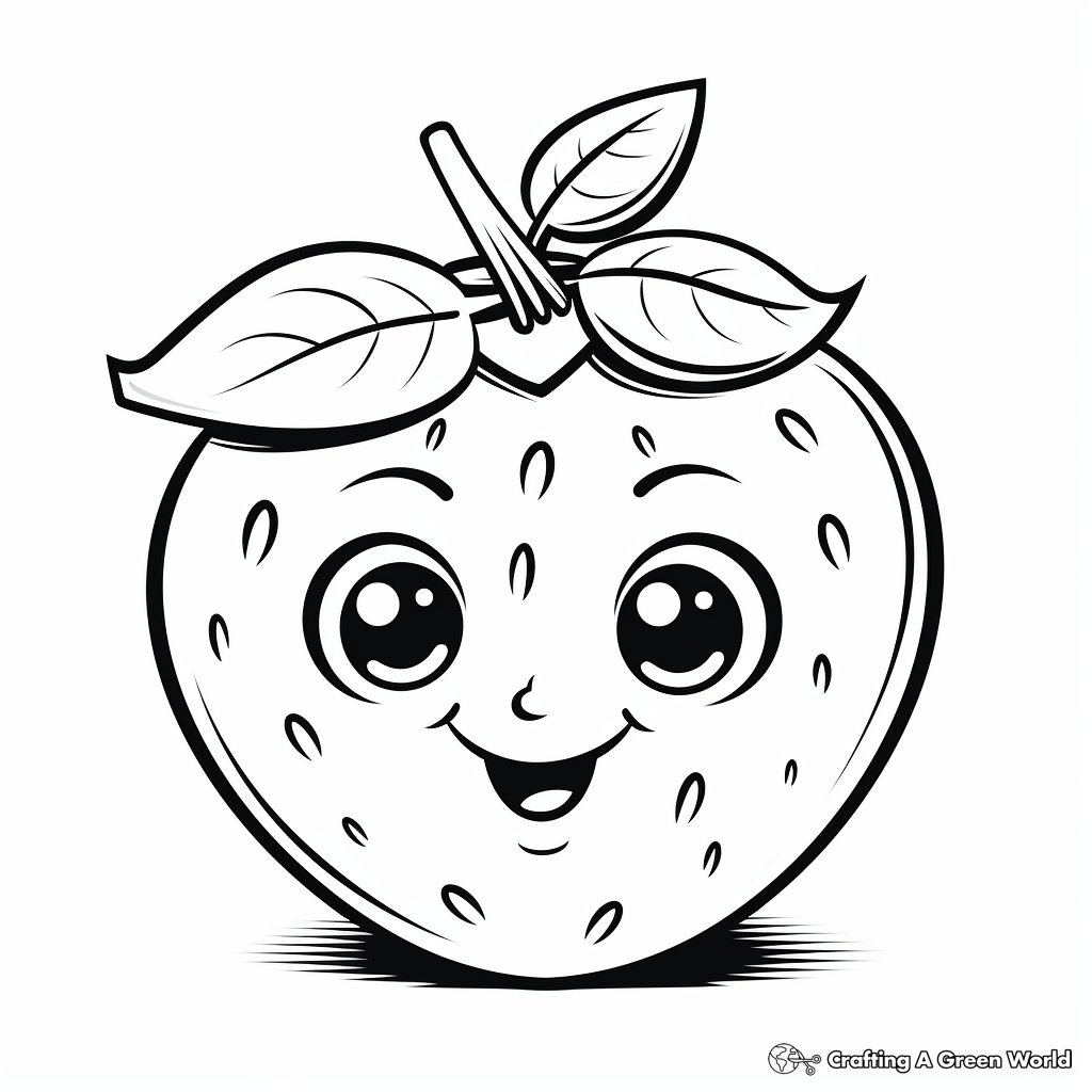 Kid-Friendly Cute Strawberry Coloring Pages 2