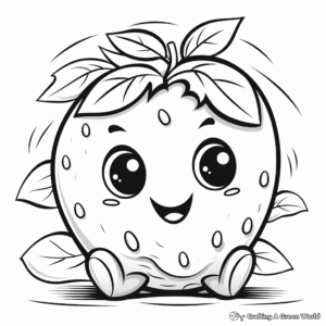 Kid-Friendly Cute Strawberry Coloring Pages 4