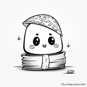 Kid-friendly Cute Sushi Cartoons Coloring Pages 4
