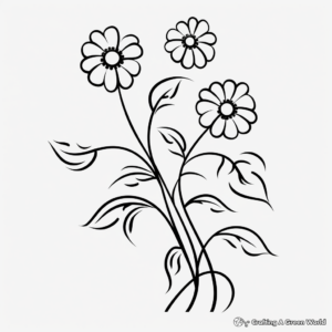 Kid-Friendly Daisy Vine Coloring Pages 2