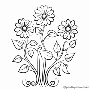Kid-Friendly Daisy Vine Coloring Pages 3