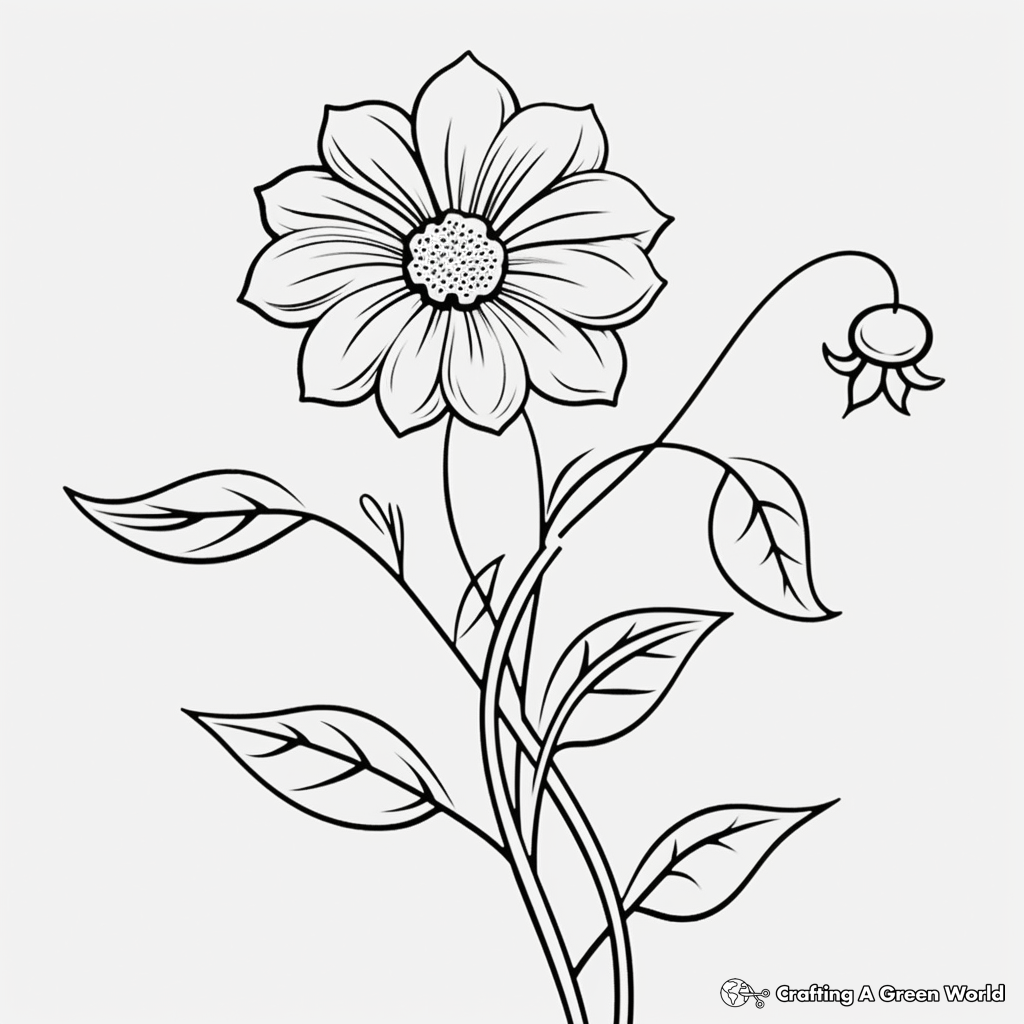Kid-Friendly Daisy Vine Coloring Pages 4