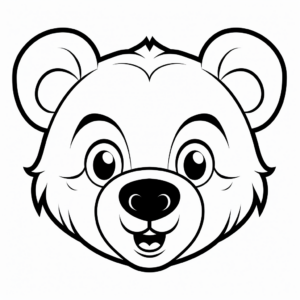 Kid-Friendly Disney Bear Head Coloring Pages 1