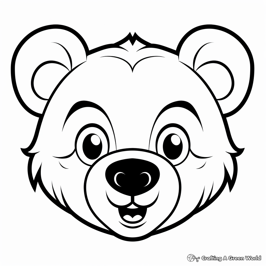 Kid-Friendly Disney Bear Head Coloring Pages 1