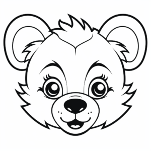 Kid-Friendly Disney Bear Head Coloring Pages 2