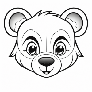 Kid-Friendly Disney Bear Head Coloring Pages 3