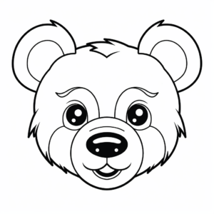 Kid-Friendly Disney Bear Head Coloring Pages 4