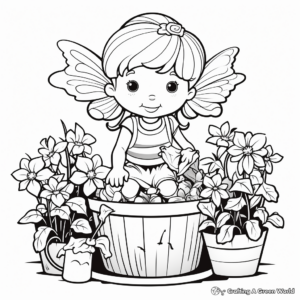 Kid-Friendly Fairy Garden Coloring Sheets 3