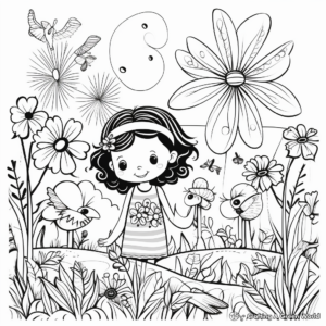 Kid-Friendly Fairy Garden Coloring Sheets 4
