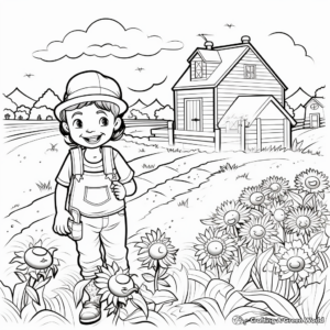 Kid-friendly Farm Scene Coloring Pages 2