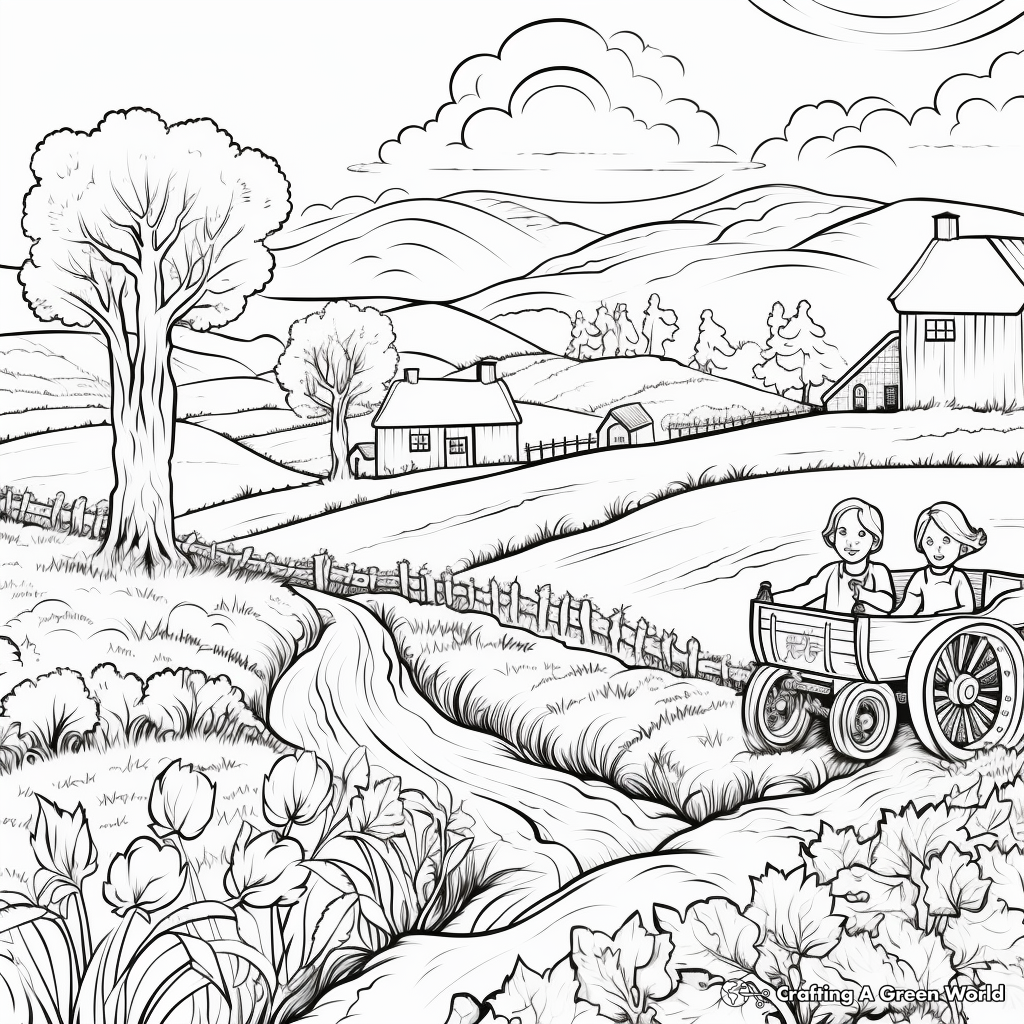 Kid-friendly Farm Scene Coloring Pages 3