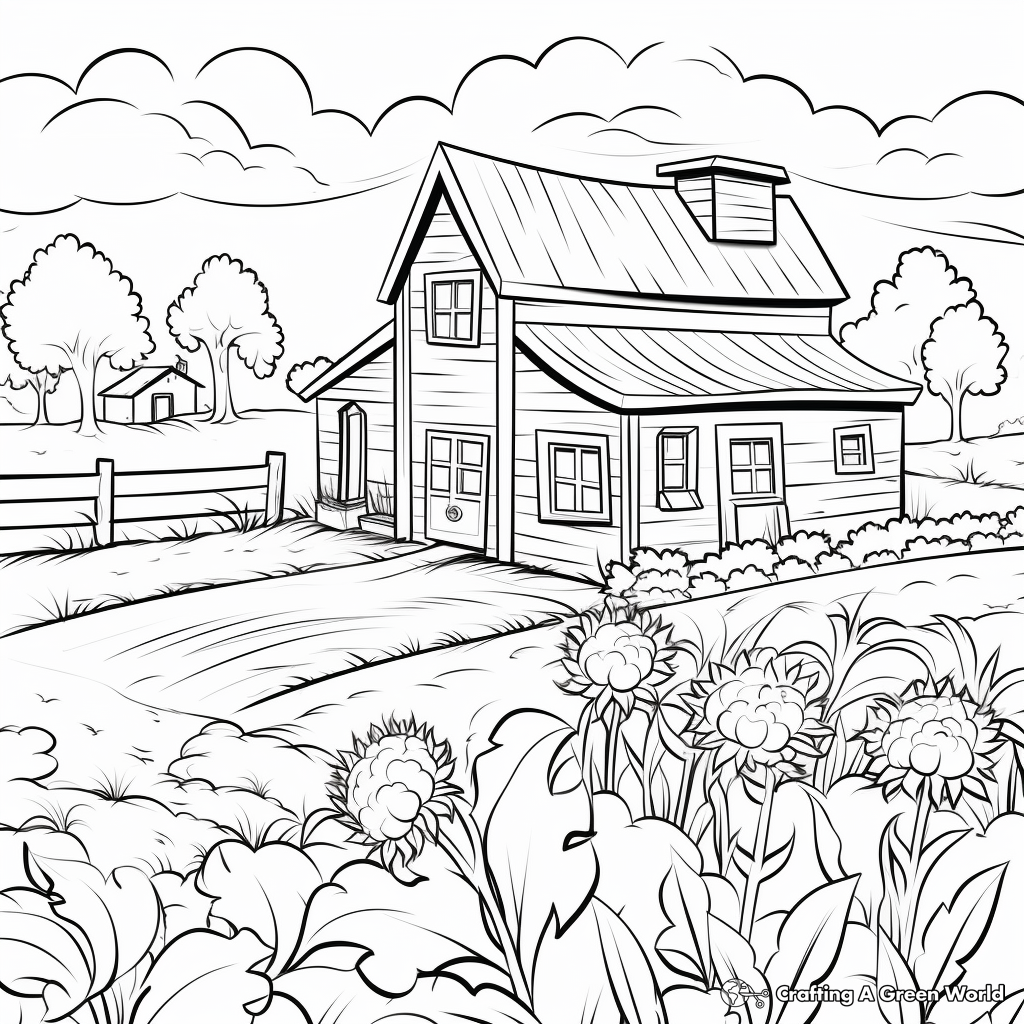 Kid-friendly Farm Scene Coloring Pages 4