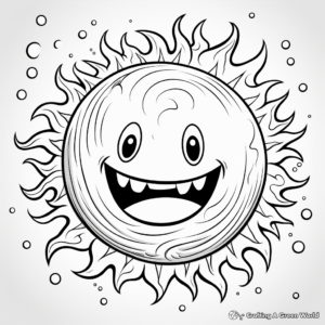 Kid-Friendly Fireball Doodle Coloring Pages 1