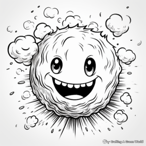 Kid-Friendly Fireball Doodle Coloring Pages 4