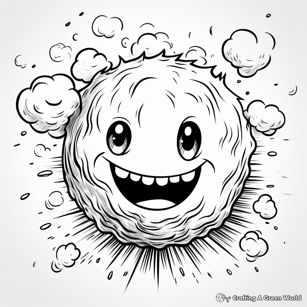 Kid-Friendly Fireball Doodle Coloring Pages 4