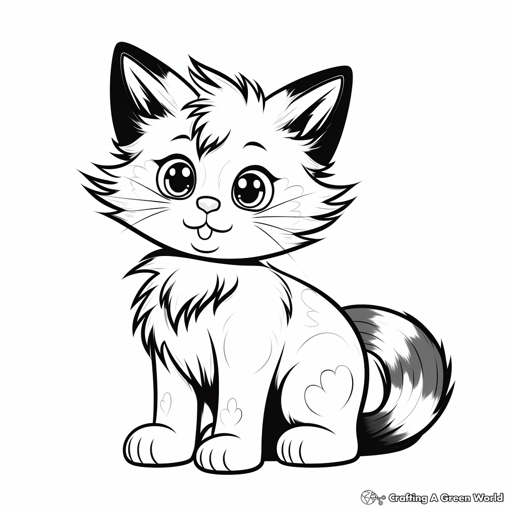 Kid-Friendly Fluffy Kitten Coloring Pages 3