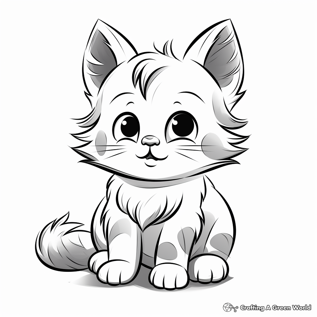 Kid-Friendly Fluffy Kitten Coloring Pages 4