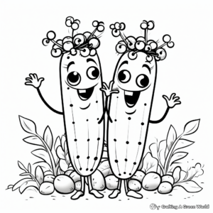Kid-friendly Garden Peas Coloring Pages 2