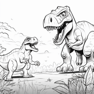 Kid-Friendly Giganotosaurus and T Rex Coloring Sheets 2