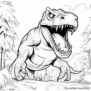 Kid-Friendly Giganotosaurus and T Rex Coloring Sheets 4
