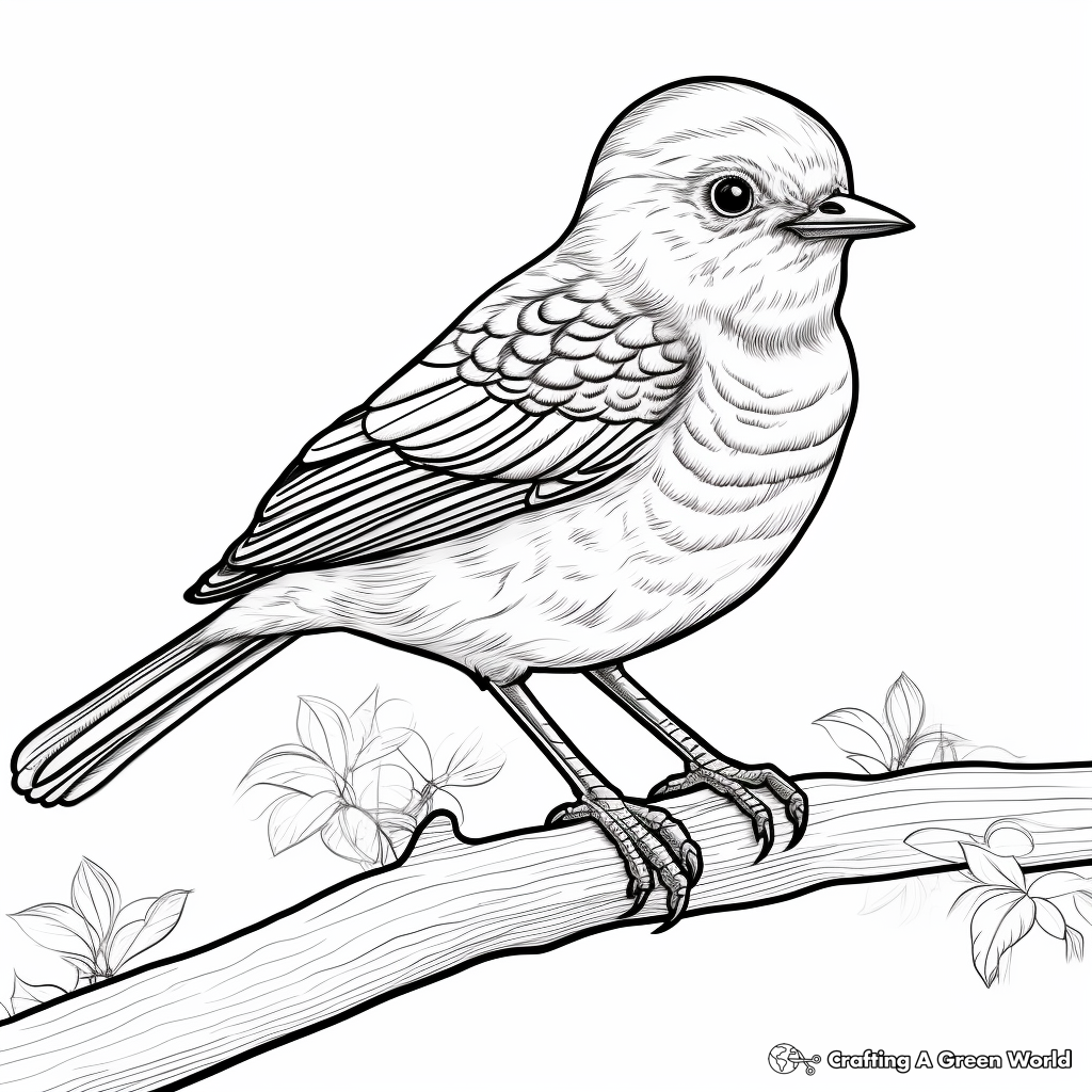 Kid-Friendly Happy Mockingbird Coloring Pages 2