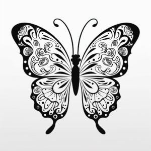 Kid-Friendly Heart Butterfly Coloring Pages 4