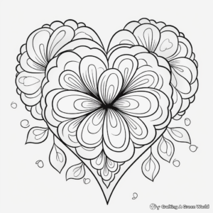 Kid-Friendly Heart Tie Dye Coloring Pages 2