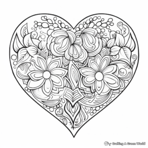 Kid-Friendly Heart Tie Dye Coloring Pages 4