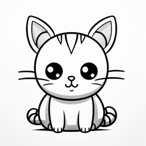 Kid-Friendly Kawaii Cat and Mouse Coloring Pages 4