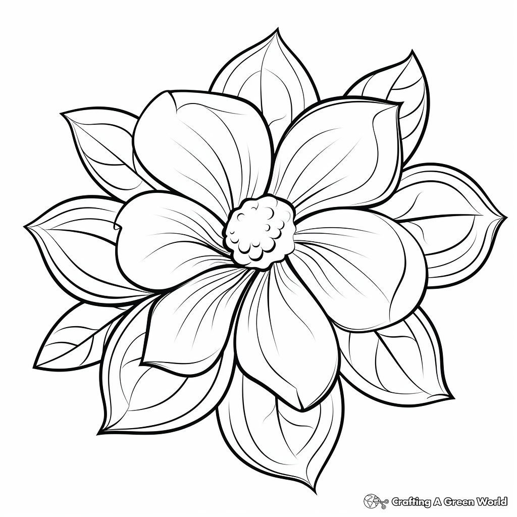 Kid-friendly Petal Coloring Pages 2